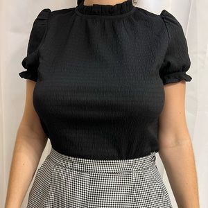 Black Ruffle Top